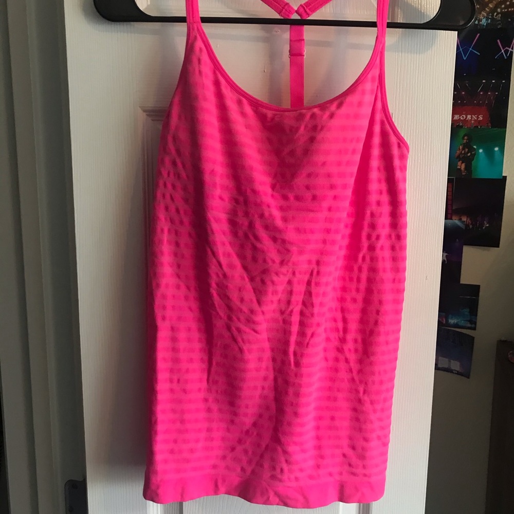 Athleta Pink Striped Racerback Tank